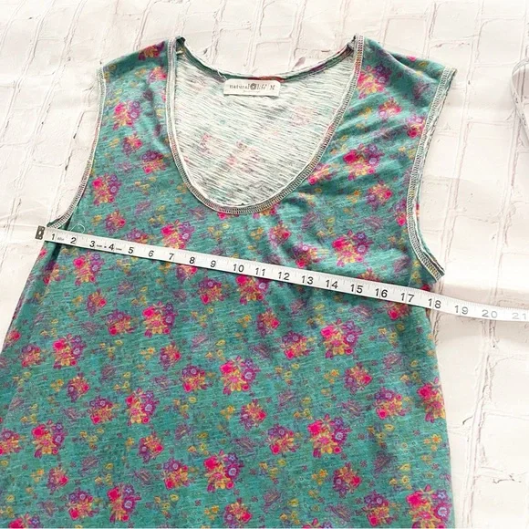 Naturallife Hangout Floral Cotton Midi Dress in Green M Oversized Pockets - Picture 7 of 9
